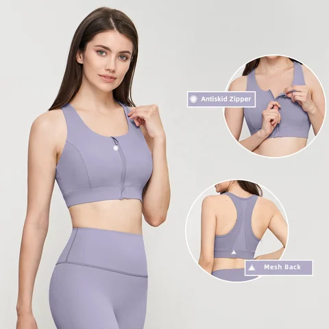 Front Open Zipper Bra