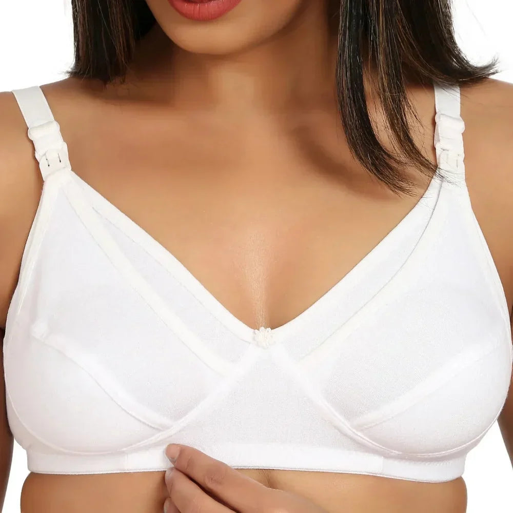 Women's Cotton Blend Mother Care Full Coverage Feeding Bra Non Padded