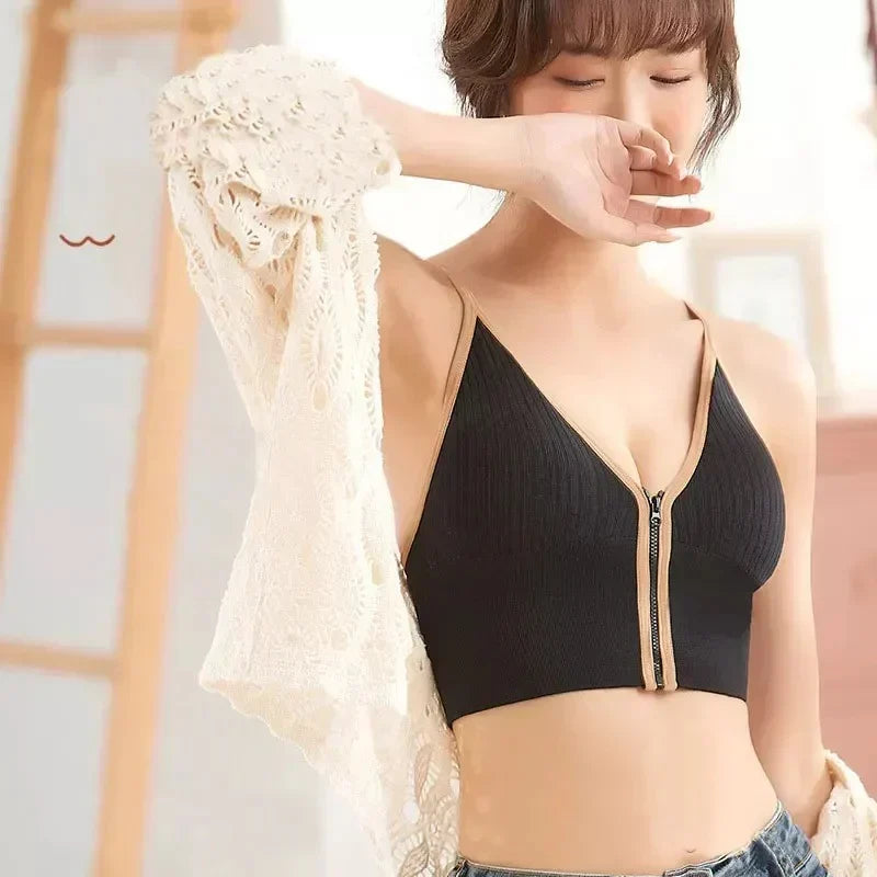 Front Open Padded Zip Bra