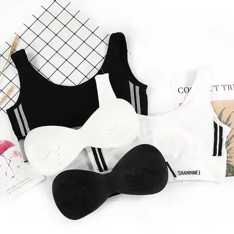 Sweet Girl Sling Sleeveless Chest Wrap Top Slim Fit Silk cotton Camisole Casual Push Up Padded BRA