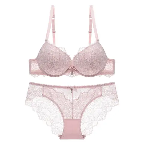 Sexy lace women's bra set high quality lace bra underwear adjustable buckle gathered with rims bra party underwear.