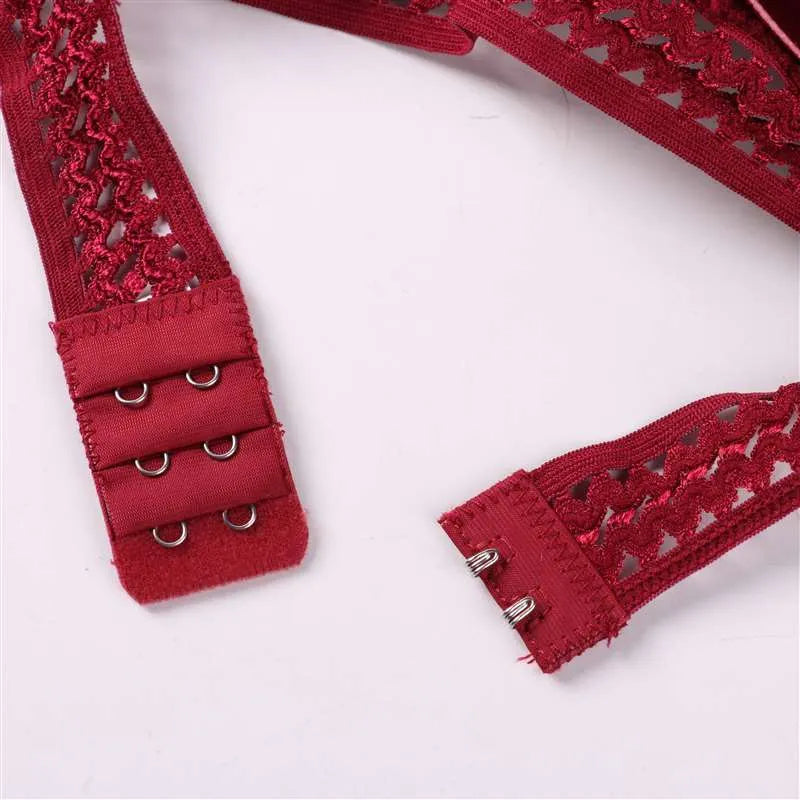 Deep V Lace Bra Crop Top Triangle Cup Seamless