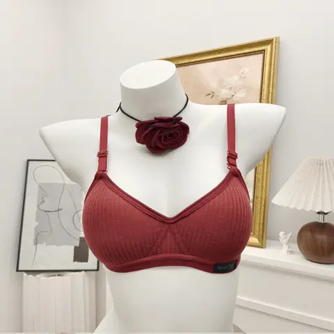 First Sports Bra Cotton Soft High Elastic Strip Wireless Bra