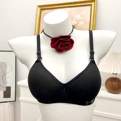 First Sports Bra Cotton Soft High Elastic Strip Wireless Bra