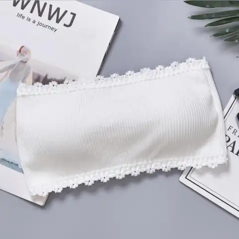 Girly seamless tube top with padded breast wrap wedding dress without strapless backless bra