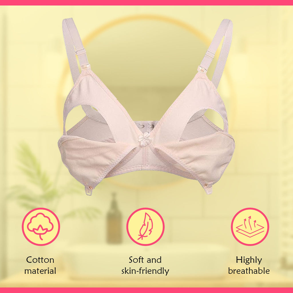 Nursing  Soft Cotton Leakage Proof Maternity Bra (PACK OF 3 BRA)