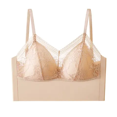 Women Silk Bra Mulberry Silk Everyday wear Lace with  Padded breathable push-up bra