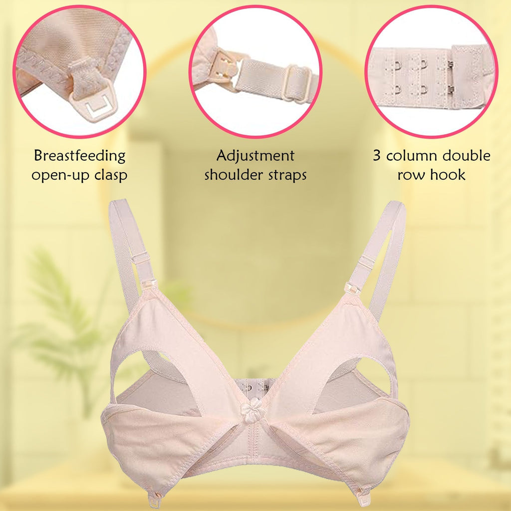 Nursing  Soft Cotton Leakage Proof Maternity Bra (PACK OF 3 BRA)