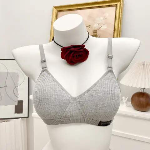 First Sports Bra Cotton Soft High Elastic Strip Wireless Bra