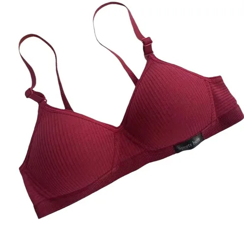 First Sports Bra Cotton Soft High Elastic Strip Wireless Bra