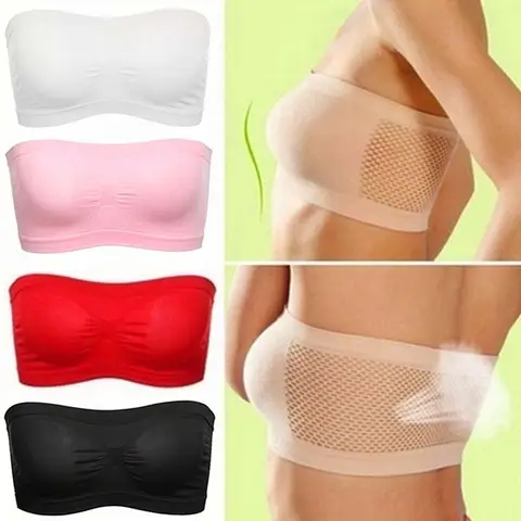 PACK OF 3 BRA Dynamics Wire-Free Comfortable Seamless One-Piece Strapless Underwear Ladies 6XL Sexy 3D Breathable Bra