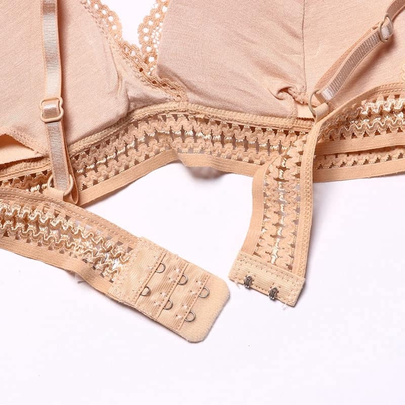 Deep V Lace Bra Crop Top Triangle Cup Seamless