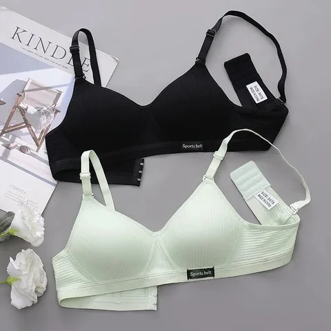 First Sports Bra Cotton Soft High Elastic Strip Wireless Bra